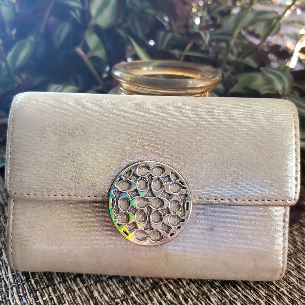 Coach Leather Pewter Medium Wallet